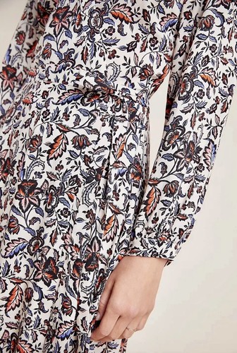 NWT Velvet & Graham Spencer Anthropologie Nadine Floral Midi Wrap Dress Size S - Picture 2 of 24