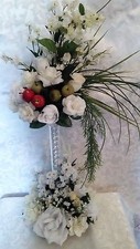 TABLE CENTERPIECES FOR WEDDINGS, BANQUETS, ETC. IVORY/WHITE/RED-GREEN APPLES, CL