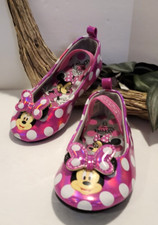 Disney Baby Minnie Mouse Shoes Slip On w Strap Pink White Polka Dot Size 6