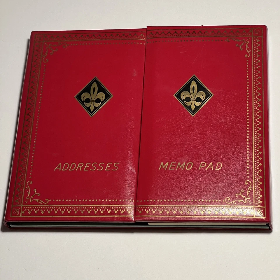 Vtg MCM Red Leather Gossip Bench Address Book Planner Note Pad 8.5 x 7.5 RARE - Image 2 of 4
