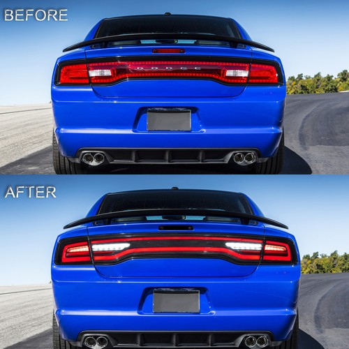 Set VLAND Clear Full Tail Light For 2011-2014 Dodge Charger Sequential&Animation - Picture 7 of 13