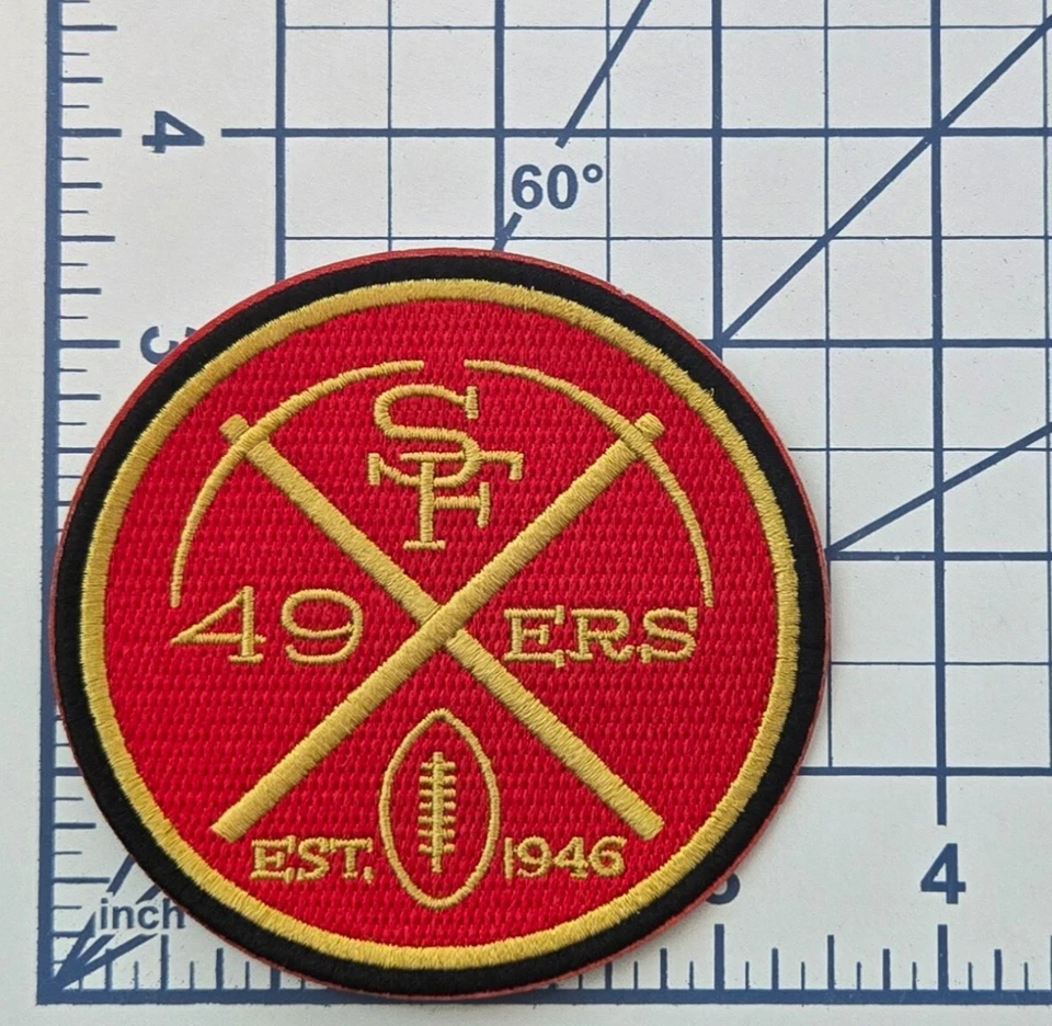 San Francisco 49ers 3.5" Round Iron On Embroidered Patch~ Free Tracking!