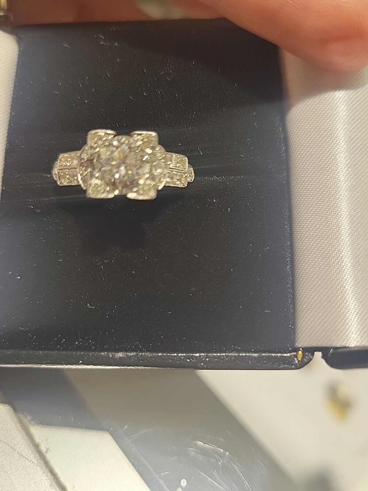 Vintage Platinum Diamond Engagement Ring - image 1