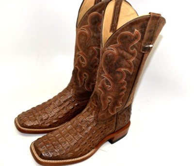Horse Power Men's HP 1070 Nile Croc Print Brown Leather Western Boots 8.5 D