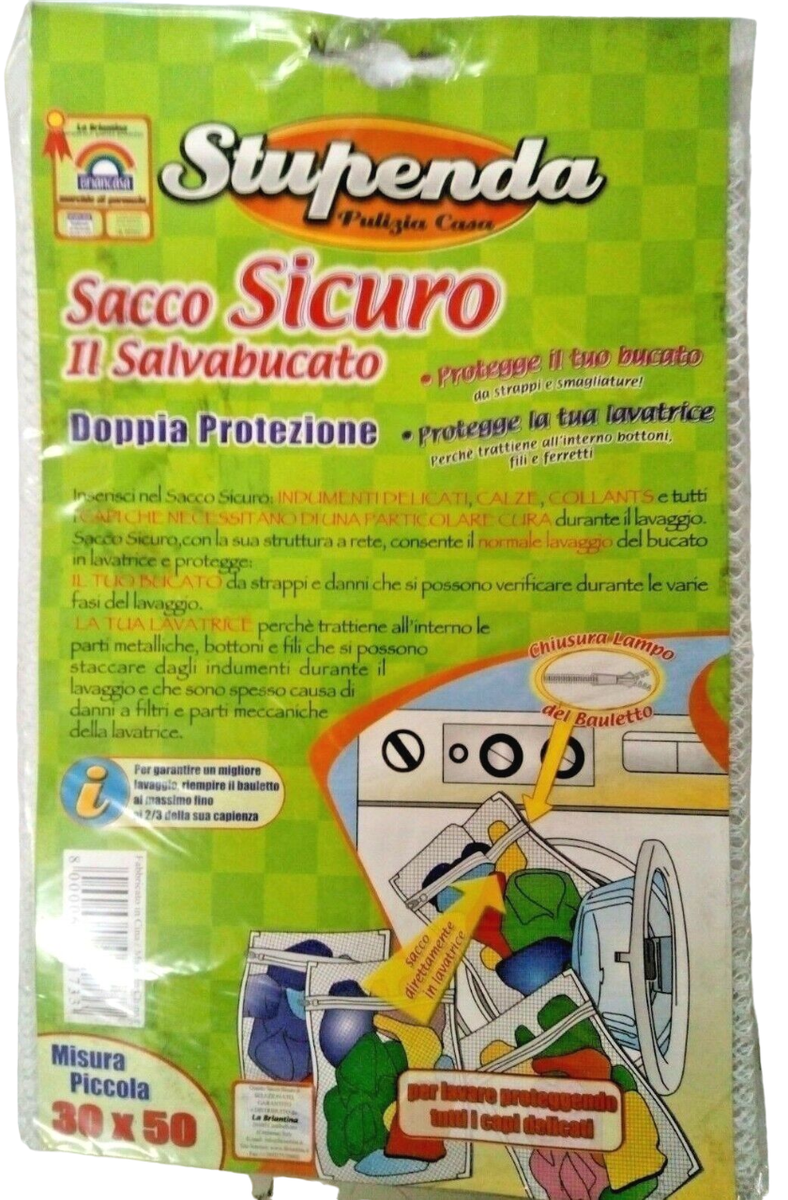 Set 4 Sacchetti Per Lavatrice In Cotone: Reti Protettive Con Cerniera, Da 20x30 A 50x60 Cm, Per Delicati - copertina