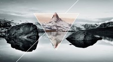 Landscape mountains nature lake triangle Custom Gaming Mat Desk