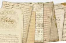 8 A4 Scrapbook Papier Basteln Bastelpapier Designerpapier Vintage Musiknoten 