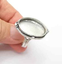 Large Ring Setting Resin Ring Blank Cabochon Mounting Adjustable Dried Flower