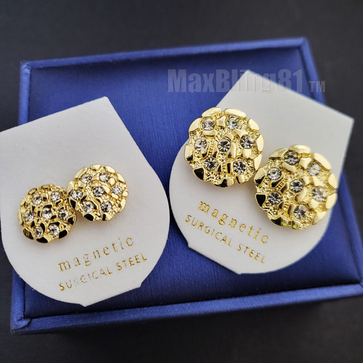 Steel Gold plated CZ earrings Steel Gold plated CZ earrings