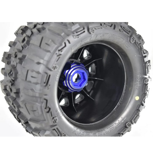 GPM Aluminum 8x32 to 17mm 1/2" Offset Hex Adapters (4) Blue for Pro-Line Wheels - Picture 4 of 4