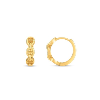14 Karat Gelbgold ovale Mariner Huggies