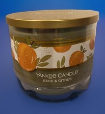 Yankee Candle Sage Citrus Large Modern Brushed Lid Glass Jar