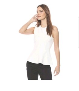 womens white peplum top