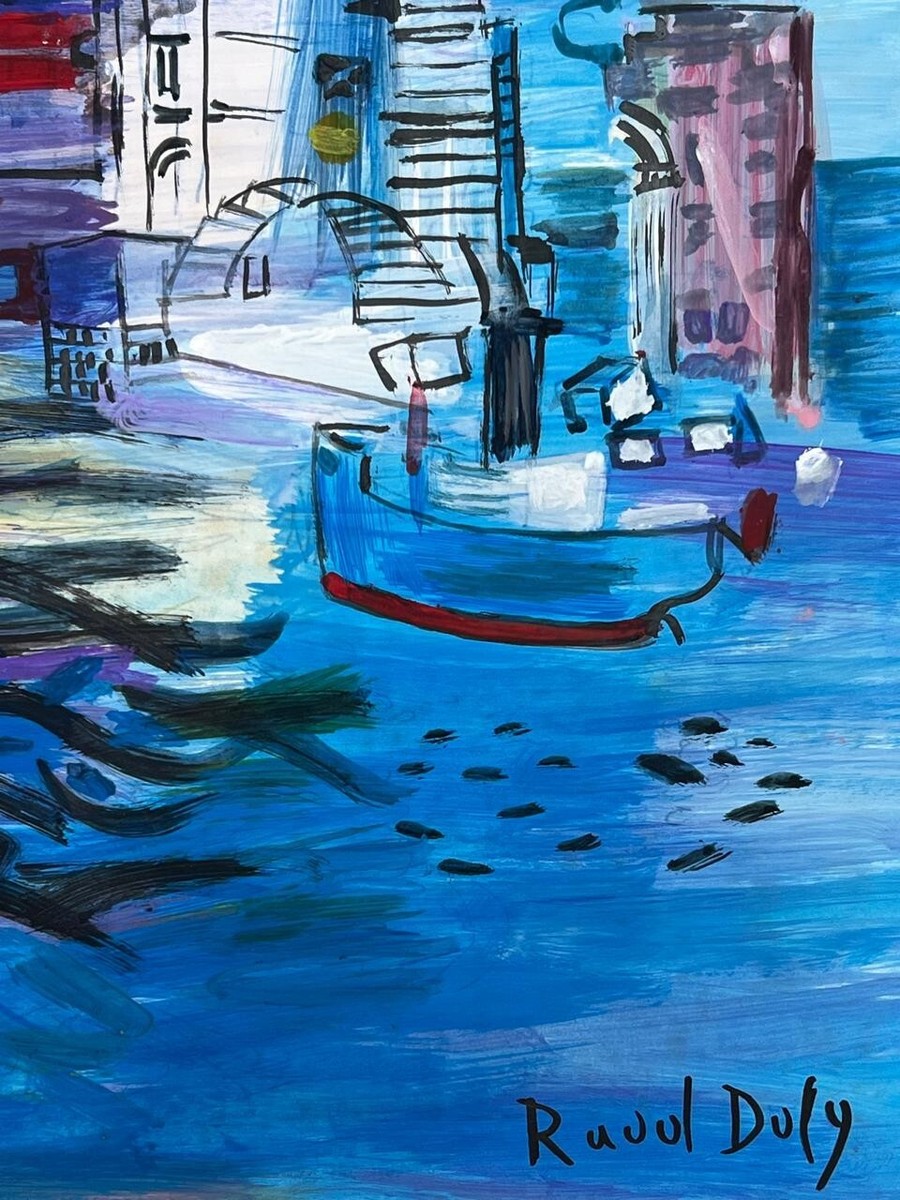 RAOUL DUFY 絵画 Raoul Dufy (Handmade) Drawing On old Paper Signed & Stamped