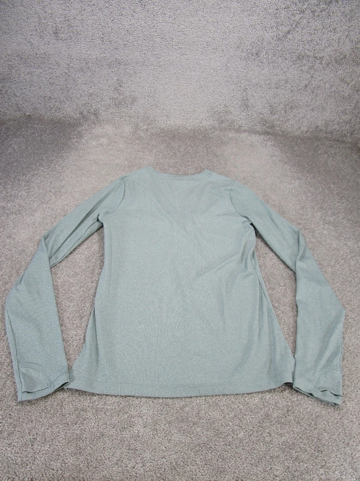 Athleta Shirt Womens Small Uptempo Ribbed Henley Green - Image 3 of 4