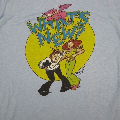 Camisa vintage Phil Foglio para hombre azul medio ¿Qué hay de nuevo? Underground Comix años 80 EE. UU. - Imagen 3 de 17