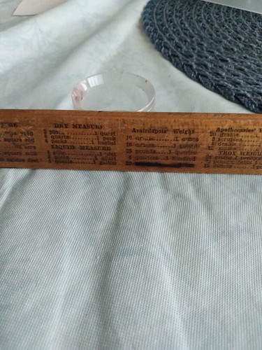 Antikes 12 Zoll Holzlineal & Metall Maßstab Springfield Palmer Massachusetts - Bild 8 von 15