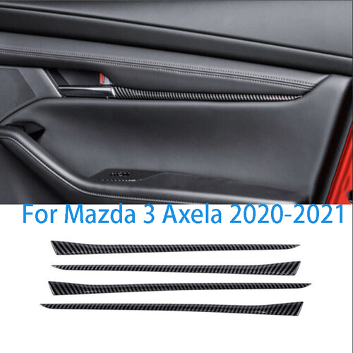 Beautost Carbon Fiber Window Switch Trim Kit For 2019-2025 Mazda 3/Axela - 7-Piece Interior Upgrade, Easy Install