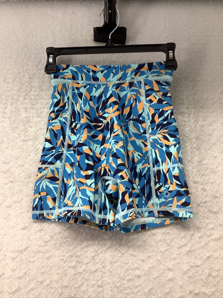 Offline By Aerie Hi-Rise Goals Shortie Blue Floral Print Shorts