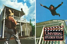 Postcard Western Stuntmen Show Cowboys c1984 Universal Studios Hollywood CA