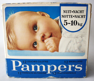 RARE VINTAGE 80'S PAMPERS 12 SUPER PLUS PLASTIC 5-10kg 11-22 lbs NEW SEALED NOS!