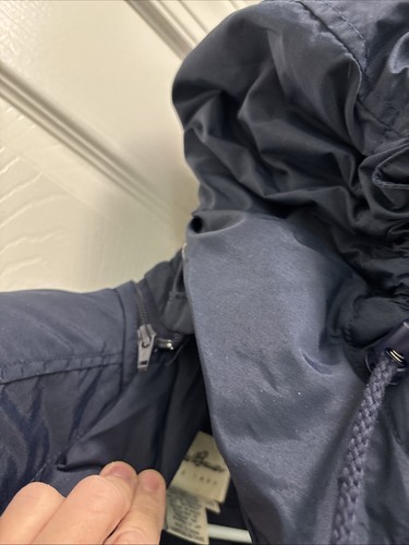 Vtg Eddie Bauer 90s Men’s Goose Down Ridgeline Puffer Jacket Blue Hooded Parka L - Picture 3 of 13