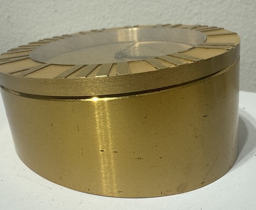TIFFANY&CO. Tiffany Table Clock Gold Tone Brass 225766 Quartz Swiss Untested - Picture 14 of 19