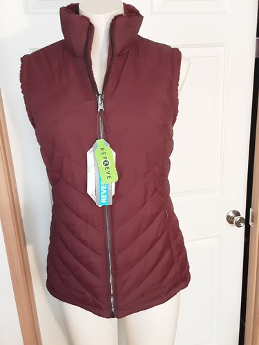 Women's Reversible Puffer Vest By "Free Country"  BURGANDY Size Small New - Picture 1 of 8