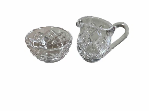 Vintage Waterford Crystal Lismore Pitcher Creamer Open Sugar Small Mini