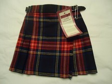 Girls Kilt Skirt Stewart Tartan Size 2 yrs 100 Wool Scotland NEW w Tags k680