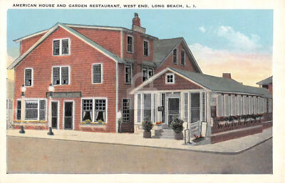 West End New York American House Garden Restaurant Postcard Copy