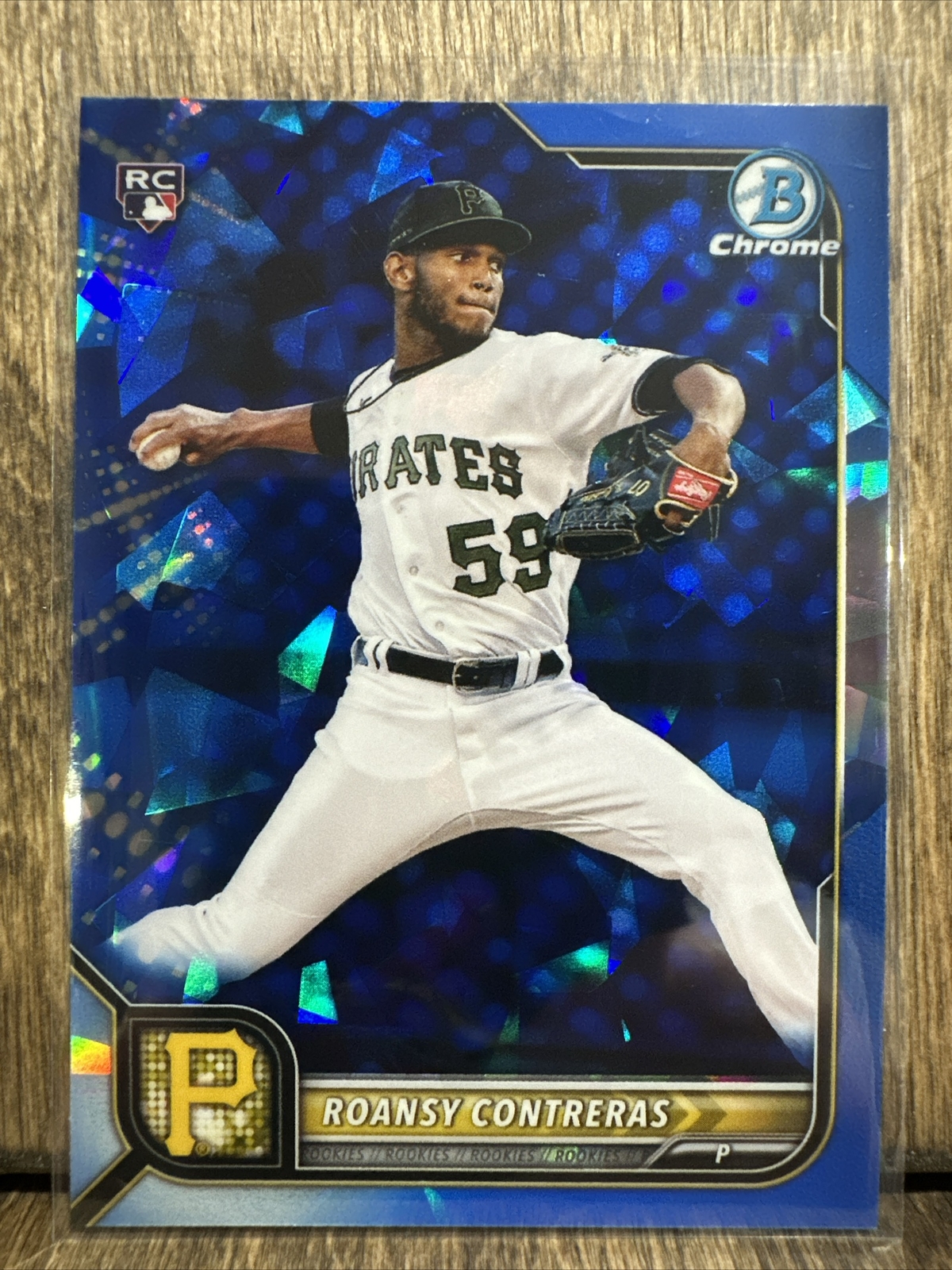 2022 Bowman Chrome Sapphire #99 Roansy Contreras Pittsburgh Pirates RC ⚡️