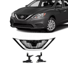 Front Chrome Black Bumper Grille Fit 2016 2017 2018 Nissan Sentra 62310-3yu0a Front Chrome Black Bumper Grille Fit 2016 2017 2018 Nissan Sentra 62310-3yu0a