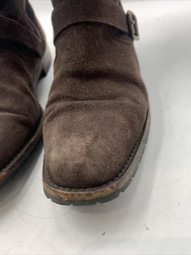 Manolo Blahnik Brown Suede Knee High Boots. Low Block Heel. Zip. Size 5 - Picture 4 of 17