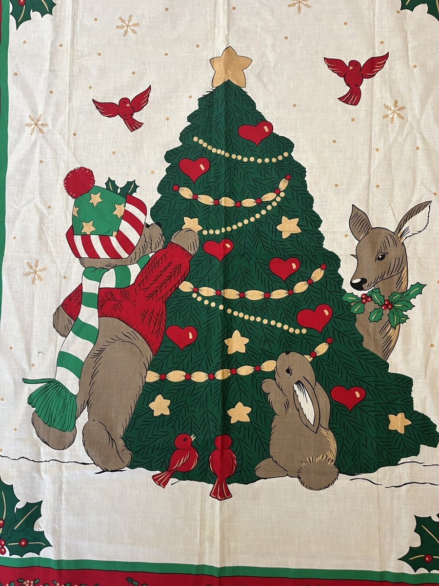 Weilwood Christmas Cotton Fabric Homespun TREE BEAR Carolyn