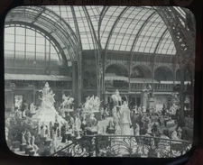Glass magic lantern slide SCULPTURE GALLERY G PALAIS PARIS EXHIBITION 1900 PHOTO