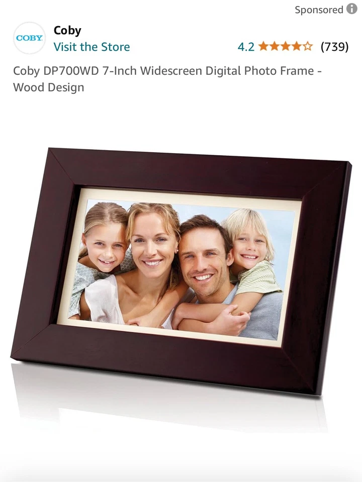 Coby DP700WD 7" Wooden Digital Picture Frame - Image 4 of 4
