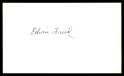 Edwin Freed Baseball Signed Index Card Auto Autograph (no COA) *e2
