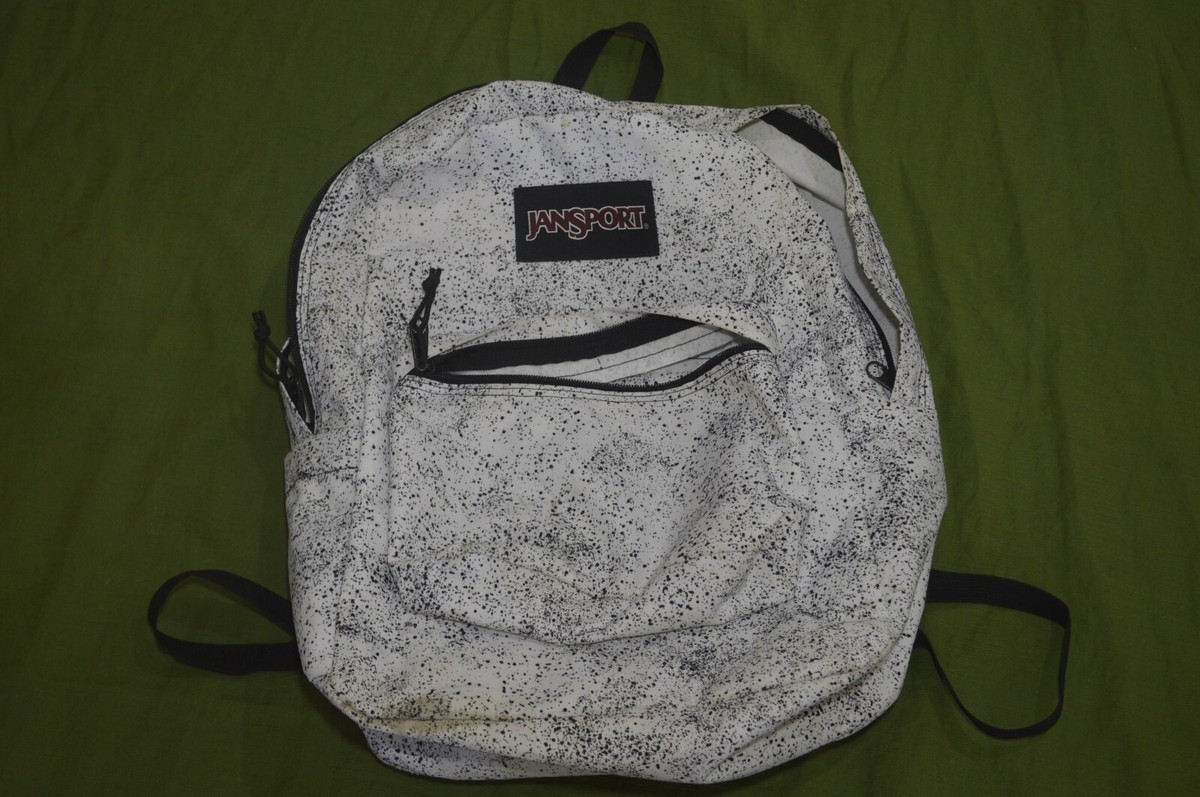 jansport ashbury speckled backpack JanSport White and Black Speckled Backpack READ!! 16.5x12
