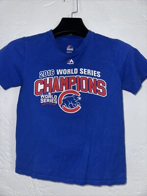 Chicago Cubs 2016 New Majestic Blue Youth MLB World Series T