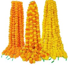 Wholesale Lot Artificial Marigold Flower Garlands Wedding Diwali Party Decor