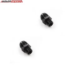 2PCS AN10 -10AN Male To 3/8" BSP BSPP Straight Aluminum Fuel Oil Fitting Black