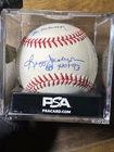 PSA/DNA REGGIE JACKSON Signed Heavily Inscribed Career STAT Baseball A'S YANKEES