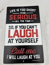 Open Road Brands Embossed Metal Wall Sign Funny Office Humor Decor Black Red