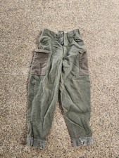 Vintage 1958 Swedish Army Wool Cargo Heavy Pants WWII Leather Straps 30x29