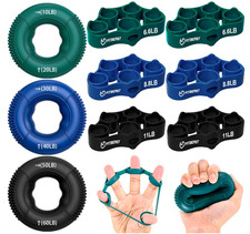 FitBeast Grip Strength Trainer, Finger Exerciser, Forearm Strengthener 9-Piece K