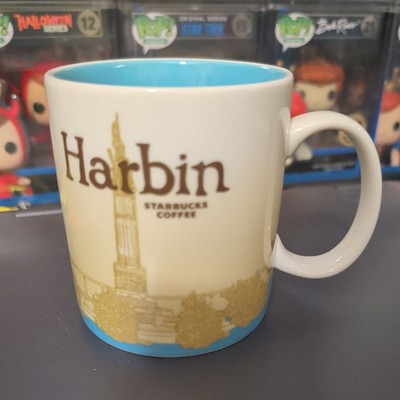 Starbucks Harbin China Global Icon Mug Rare Blue Inside City Scape Architecture