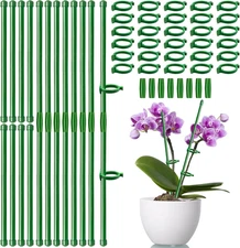 Plant Stakes 12 Inch Adjustable Length Plant Support Stake Orchid Stick with Cli