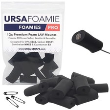 URSA Foamies Pro - Pack of 12   Soft Foam Mounts for Wireless Lavalier Black