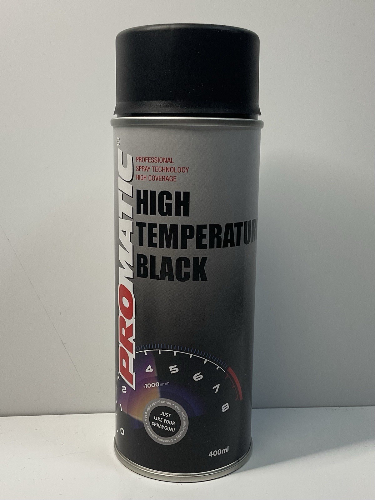 PROMATIC HIGH TEMPERATURE BLACK SPRAY PAINT AEROSOL FAST DRYING - 400ML
